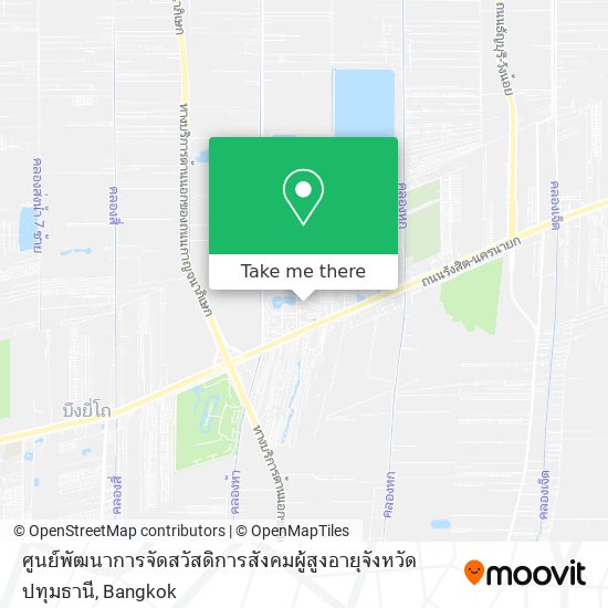 ศูนย์พัฒนาการจัดสวัสดิการสังคมผู้สูงอายุจังหวัดปทุมธานี map