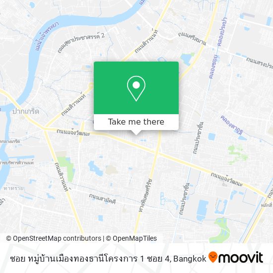 ซอย หมู่บ้านเมืองทองธานีโครงการ 1 ซอย 4 map