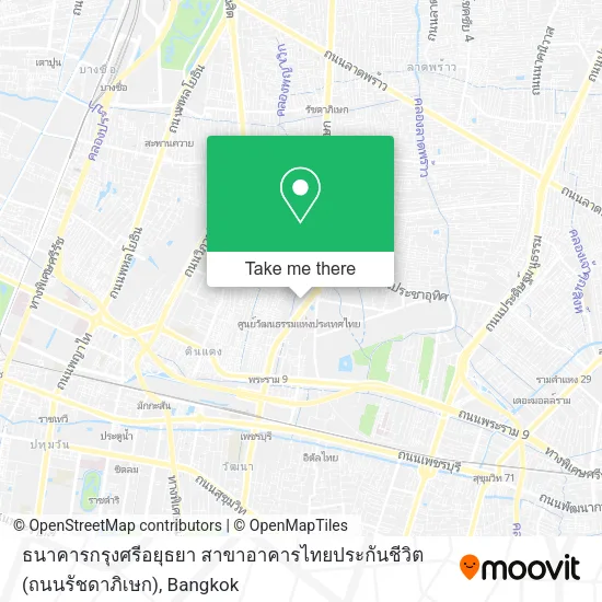 ธนาคารกรุงศรีอยุธยา สาขาอาคารไทยประกันชีวิต (ถนนรัชดาภิเษก) map