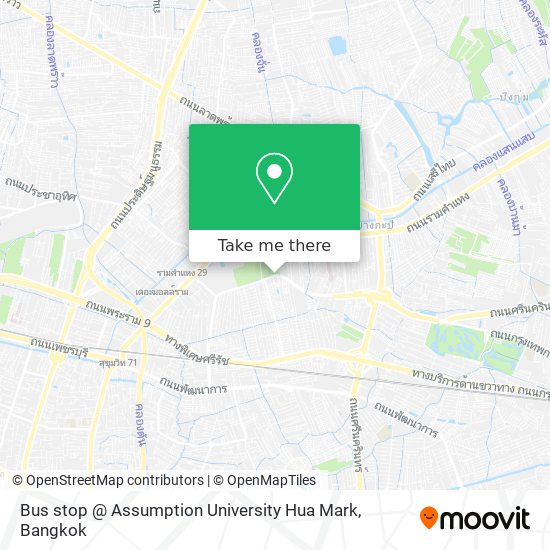 Bus stop @ Assumption University Hua Mark map