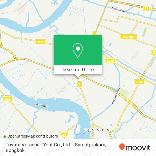 Toyota Vorachak Yont Co., Ltd. - Samutprakarn map