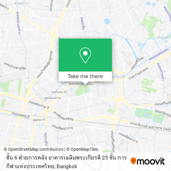 ชั้น 6 ฝ่ายการคลัง อาคารเฉลิมพระเกียรติ 25 ชั้น การกีฬาแห่งประเทศไทย map