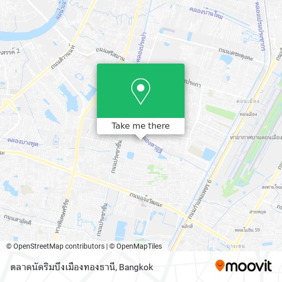 ตลาดนัดริมบึงเมืองทองธานี map
