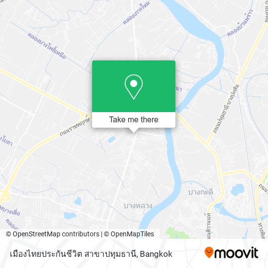 เมืองไทยประกันชีวิต สาขาปทุมธานี map