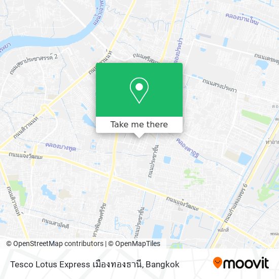 Tesco Lotus Express เมืองทองธานี map