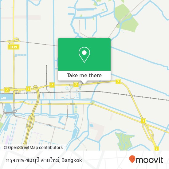กรุงเทพ-ชลบุรี สายใหม่ map
