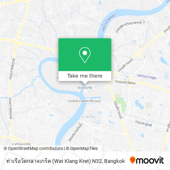 ท่าเรือวัดกลางเกร็ด (Wat Klang Kret) N32 map