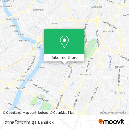 ตลาดวัดสะพานสูง map