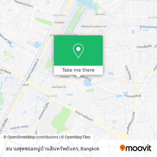 สนามฟุตซอลหมู่บ้านสินทรัพย์นคร map