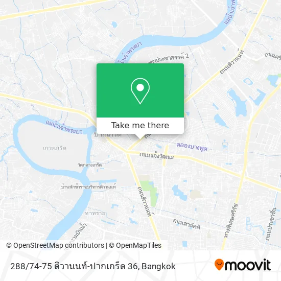 288/74-75 ติวานนท์-ปากเกร็ด 36 map