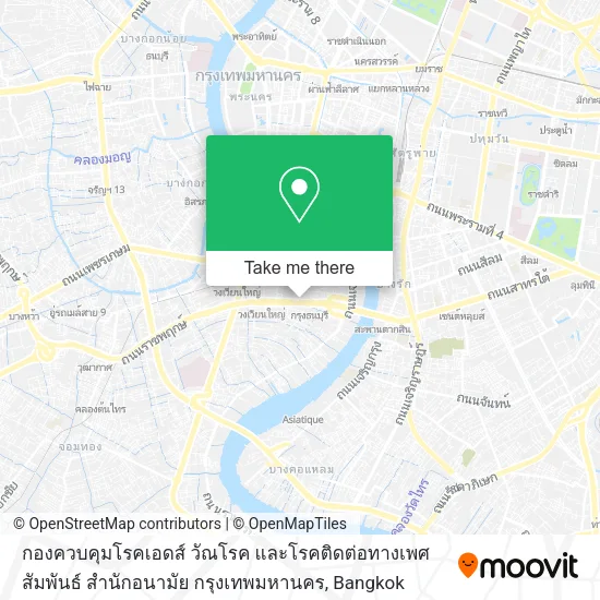 กองควบคุมโรคเอดส์ วัณโรค และโรคติดต่อทางเพศสัมพันธ์ สำนักอนามัย กรุงเทพมหานคร map