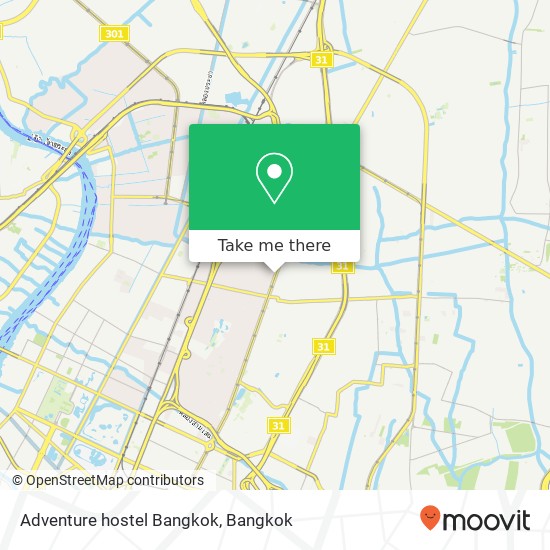 Adventure hostel Bangkok map