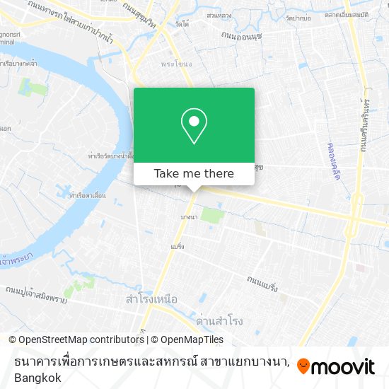 ธนาคารเพื่อการเกษตรและสหกรณ์ สาขาแยกบางนา map