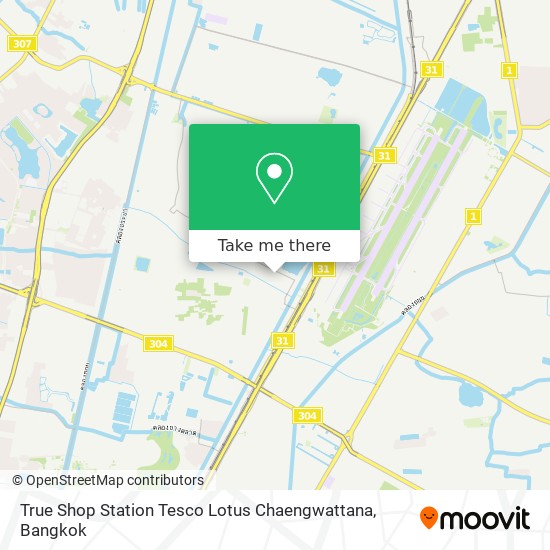 True Shop Station Tesco Lotus Chaengwattana map