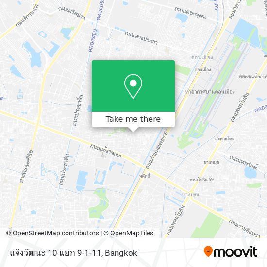 แจ้งวัฒนะ 10 แยก 9-1-11 map