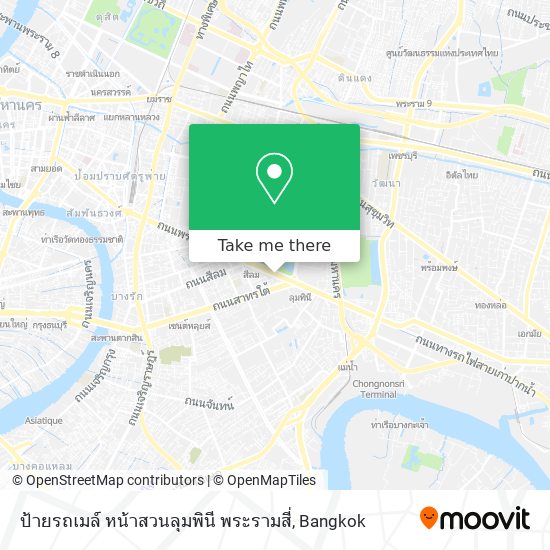 ป้ายรถเมล์ หน้าสวนลุมพินี พระรามสี่ map