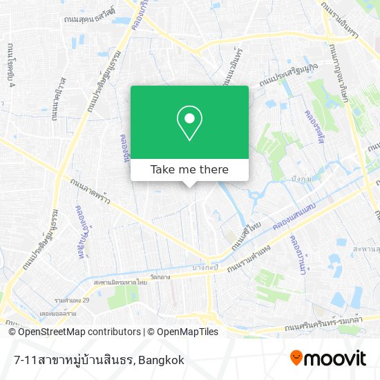 7-11สาขาหมู่บ้านสินธร map