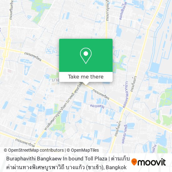 Buraphavithi Bangkaew In bound Toll Plaza | ด่านเก็บค่าผ่านทางพิเศษบูรพาวิถี บางแก้ว (ขาเข้า) map