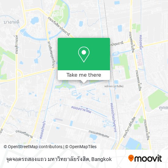 จุดจอดรถสองแถว มหาวิทยาลัยรังสิต map