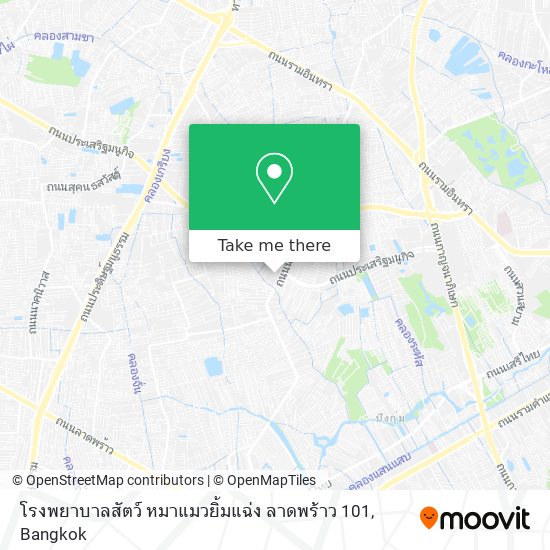 โรงพยาบาลสัตว์ หมาแมวยิ้มแฉ่ง ลาดพร้าว 101 map