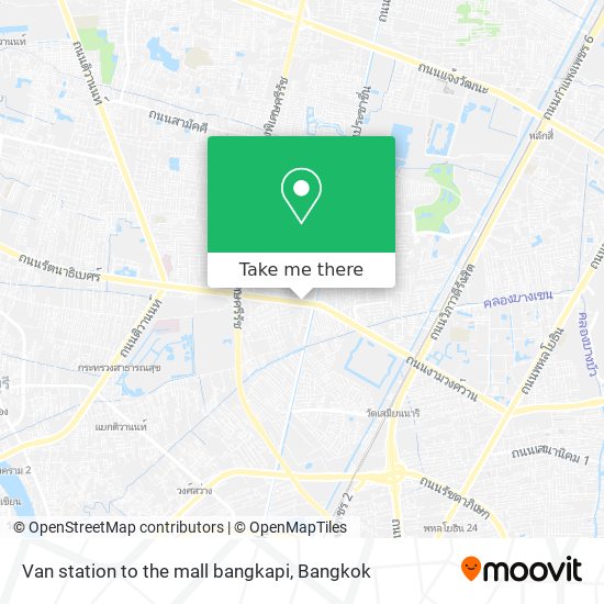 Van station to the mall bangkapi map