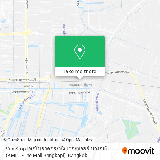 Van Stop เทคโนลาดกระบัง-เดอะมอลล์ บางกะปิ (KMITL-The Mall Bangkapi) map