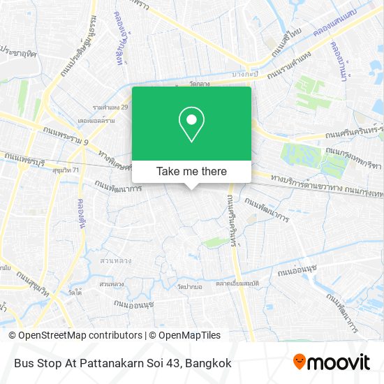 Bus Stop At Pattanakarn Soi 43 map