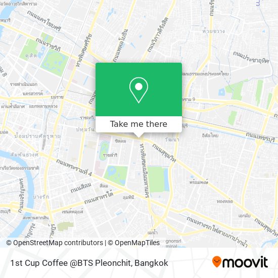 1st Cup Coffee @BTS Pleonchit map