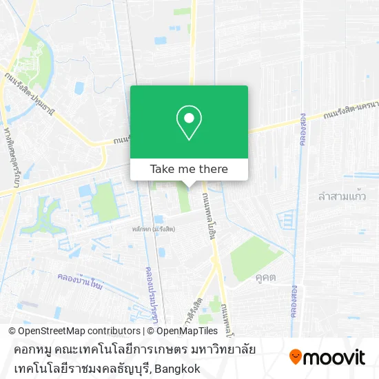 คอกหมู คณะเทคโนโลยีการเกษตร มหาวิทยาลัยเทคโนโลยีราชมงคลธัญบุรี map