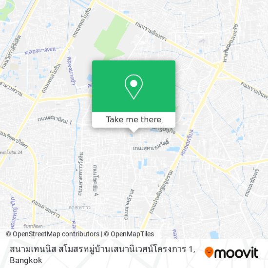 สนามเทนนิส สโมสรหมู่บ้านเสนานิเวศน์โครงการ 1 map