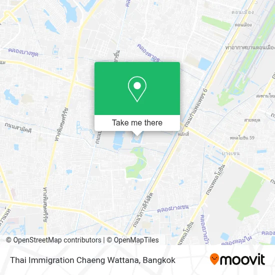 Thai Immigration Chaeng Wattana map