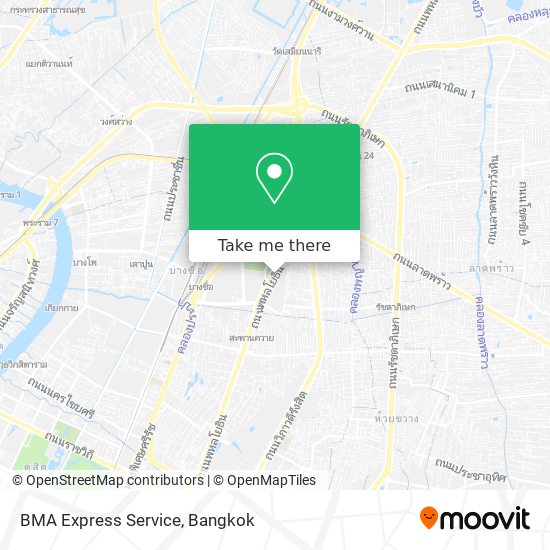 BMA Express Service map