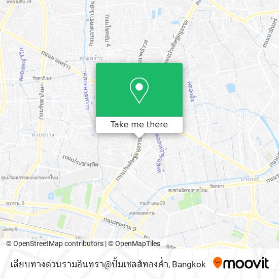 เลียบทางด่วนรามอินทรา@ปั้มเชลส์ทองค่ำ map