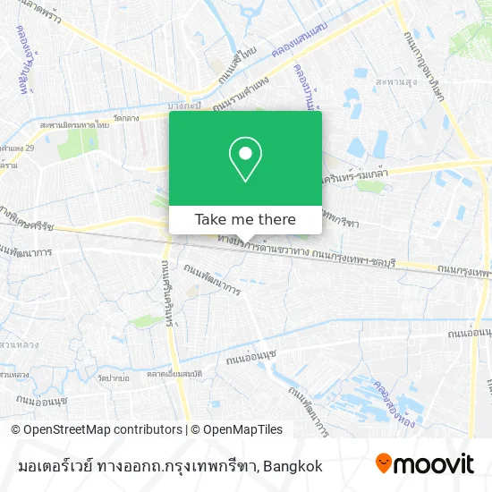 มอเตอร์เวย์ ทางออกถ.กรุงเทพกรีฑา map