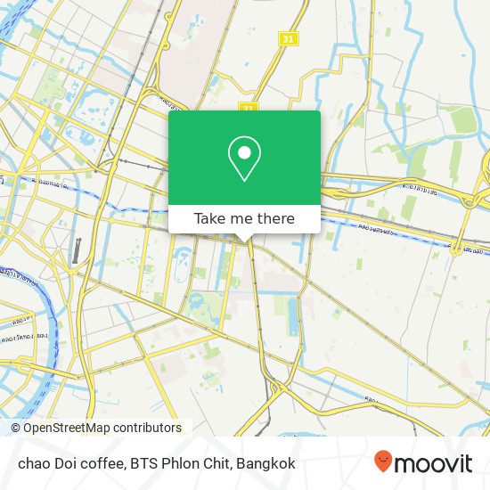 chao Doi coffee, BTS Phlon Chit map