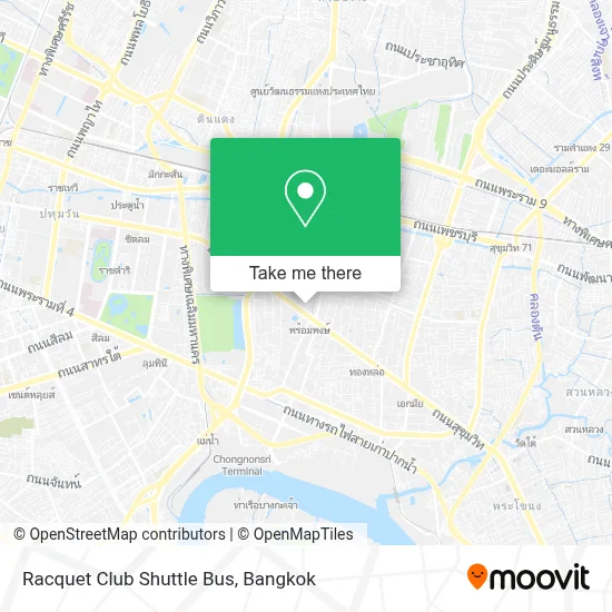Racquet Club Shuttle Bus map