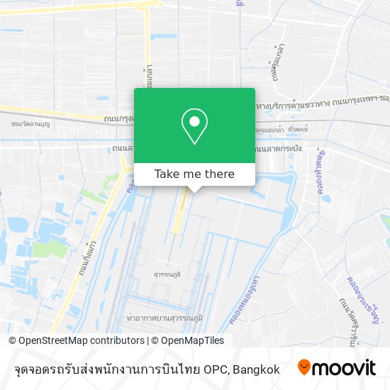 จุดจอดรถรับส่งพนักงานการบินไทย OPC map