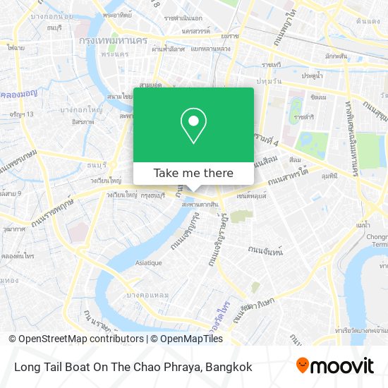 Long Tail Boat On The Chao Phraya map