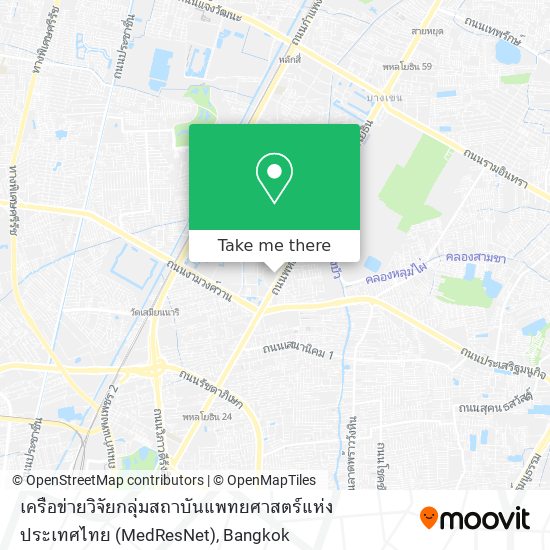 เครือข่ายวิจัยกลุ่มสถาบันแพทยศาสตร์แห่งประเทศไทย (MedResNet) map