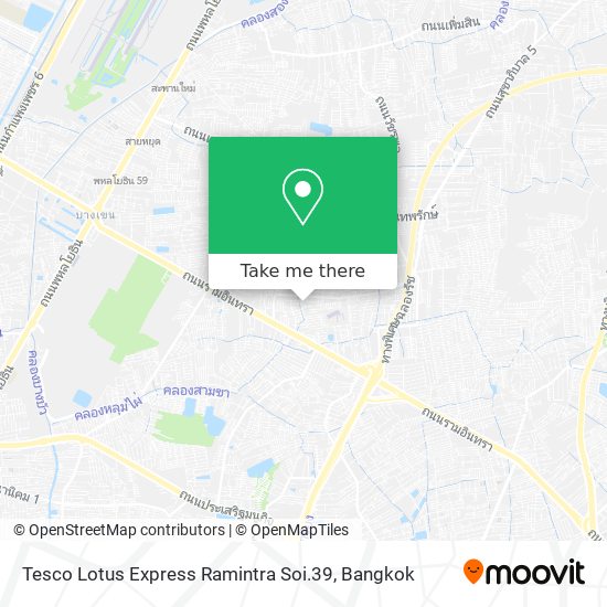 Tesco Lotus Express Ramintra Soi.39 map