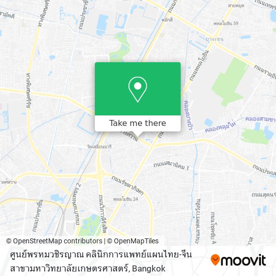 ศูนย์พรหมวชิรญาณ คลินิกการแพทย์แผนไทย-จีน สาขามหาวิทยาลัยเกษตรศาสตร์ map