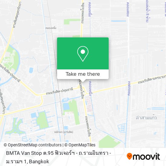BMTA Van Stop ต.95 ฟิวเจอร์ฯ - ถ.รามอินทรา - ม.รามฯ 1 map
