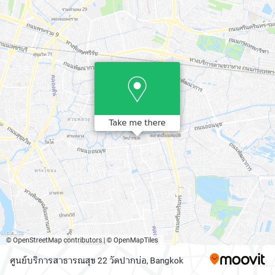 ศูนย์บริการสาธารณสุข 22 วัดปากบ่อ map