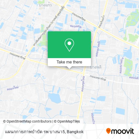 แผนกกายภาพบำบัด  รพ บางนา5 map