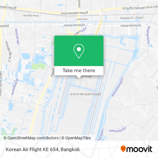 Korean Air Flight KE 654 map