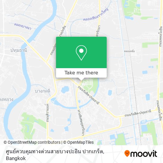 ศูนย์ควบคุมทางด่วนสายบางปะอิน ปากเกร็ด map