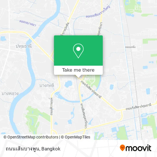 ถนนเส้นบางพูน map