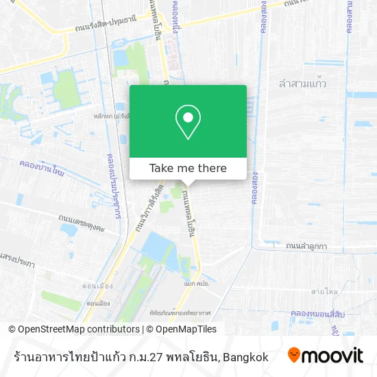 ร้านอาหารไทยป้าแก้ว ก.ม.27 พหลโยธิน map