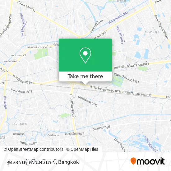 จุดลงรถตู้ศรีนครินทร์ map