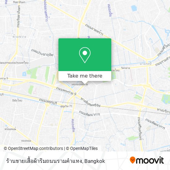 ร้านขายเสื้อผ้าริมถนนรามคำแหง map